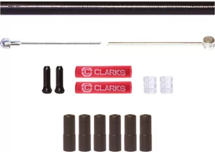 Clarks Gear kabel Kit uniwersalny przednie i tylne Brake Cable Kit, 8012bk 8012-Black - Hamulce rowerowe - miniaturka - grafika 1