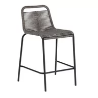 Fotele i krzesła ogrodowe - Szary hoker ze stalową konstrukcją Kave Home Glenville, wys. 62 cm - miniaturka - grafika 1