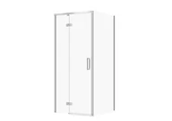 Kabiny prysznicowe - Kabina prysznicowa Cersanit Larga 80x90x195 prostokątna lewa chrom transparentne S601-300 - miniaturka - grafika 1