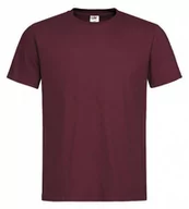 Koszulki męskie - Bordowy Bawełniany T-Shirt Męski Bez Nadruku -STEDMAN- Koszulka, Krótki Rękaw, Basic, U-neck - Stedman - miniaturka - grafika 1