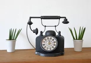 Zegar Metalowy Stojący Telefon Styl Vintage Retro - Zegary - miniaturka - grafika 1