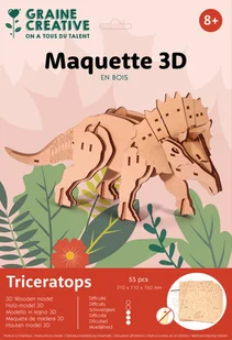 Puzzle 3D drewniane, Triceratops - Puzzle - miniaturka - grafika 1