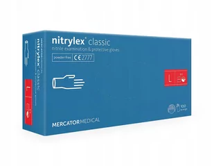 Mercator Medical, Rękawice Nitrylowe Nitrylex Classic, L, 100 Sztuk - Rękawiczki jednorazowe - miniaturka - grafika 1