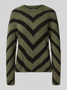 Sweter z dzianiny o kroju regular fit ze wzorem w paski model ‘ELIZA’ - Swetry damskie - miniaturka - grafika 1