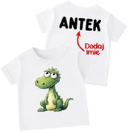 Koszulki dla dziewczynek - Koszulka dla Dziecka z imieniem oraz Dinozaurem - miniaturka - grafika 1