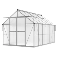 Szklarnie ogrodowe - Szklarnia Ogrodowa Poliwęglan Duża Slide-In 370x244cm Srebrna UV - miniaturka - grafika 1