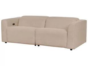 Sofa z elektryczną funkcją relaksu z ładowarką sztruksowa piaskowa ULVEN - Sofy i kanapy - miniaturka - grafika 7