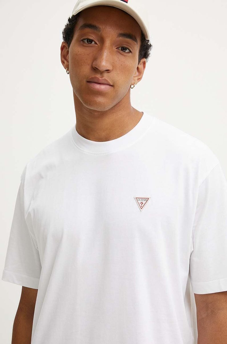 t-shirt uomo guess denim m4yi46 k8fq4 g011 white