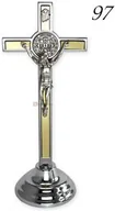 Biżuteria religijna - Krzyż stojący - Benedyktyński ZŁOTY - 19cm - miniaturka - grafika 1