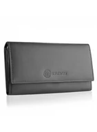 Portfele - Betlewski, portfel damski na bigiel, skórzany, szary - miniaturka - grafika 1