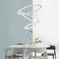 Lampy sufitowe - XMTECH Lampa wisząca LED Prosta lampa sufitowa do sypialni 128W zimna biała lampa wisząca akrylowa lampa wisząca kuchnia stół salon żyrandol regulowana wysokość - miniaturka - grafika 1