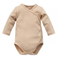 Body dla niemowląt - PINOKIO BODY WIAZANE DLUGI REKAW LOVELY DAY BEIGE BEZ 50 - miniaturka - grafika 1