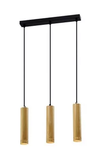Candellux Lampa wisząca czarna/drewniana oprawa 3x25W Tubo 33-79138 33-79138 - Lampy sufitowe - miniaturka - grafika 1