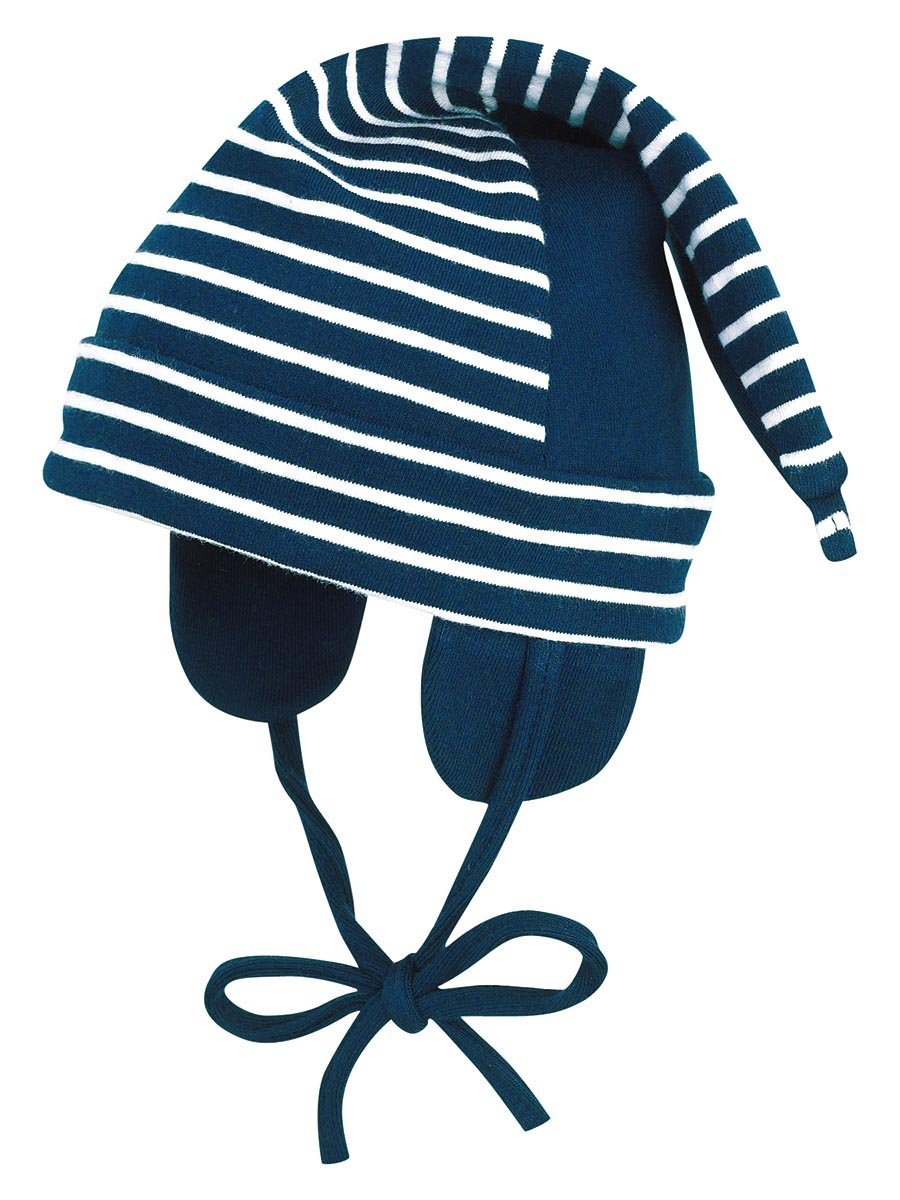 Niemowlęca czapka wiązana smerfetka granatowa Doll r.45