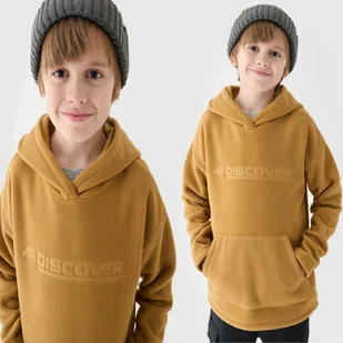 POLAR CHŁOPIĘCY 4F 122 BLUZA POLAROWA DZIECIĘCA Z KAPTUREM TFLEM213 AW24 - Bluzki dla dziewczynek - miniaturka - grafika 1