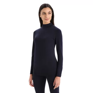 Bielizna sportowa damska - Damska koszulka termoaktywna Icebreaker Merino 260 Tech Long Sleeve Turtleneck midnight - S - grafika 1