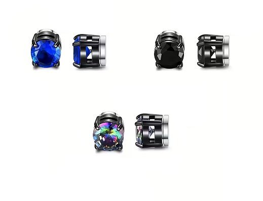 Kolczyki Magnetyczne Ze Stali Nierdzewnej Na Sztyfcie Zestaw