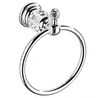 Wieszaki łazienkowe - Chromowany srebrny kryształowy wieszak na ręczniki do łazienki - miniaturka - grafika 1