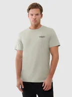 Koszulki męskie - 4F T-shirt męski regular z nadrukiem 4FWSS25TTSHM1974-44S Zielony Roz. 3XL - miniaturka - grafika 1