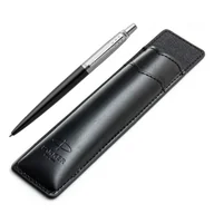 Zestawy piśmiennicze - Zestaw prezentowy Parker Jotter Bond Street Black w czarnym wsuwanym etui - miniaturka - grafika 1