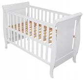 Łóżka dla dzieci i młodzieży - Łóżeczko dziecięce Misza 120x60 białe gryzaki norma Ue - miniaturka - grafika 1