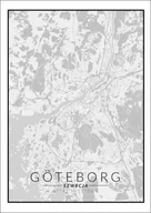 Plakaty - Galeria Plakatu, Goteborg mapa czarno biała, 50x70 cm - miniaturka - grafika 1