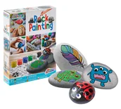 Przybory szkolne - Malowanie naskalne: 3 skały + 6 farb + pędzel + oc - miniaturka - grafika 1