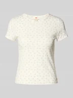 Koszulki i topy damskie - T-shirt z detalami z logo - miniaturka - grafika 1