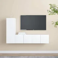 Szafki RTV - vidaXL 3-częściowa szafka pod telewizor z białego drewna - szafka pod telewizor - szafka pod telewizor - wisząca szafka pod telewizor - wisząca szafka pod telewizor - miniaturka - grafika 1