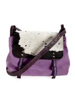 Torebki damskie - BARONOWA MILKA lilia/fiolet i krówka ŁATY torebka listonoszka aztec - miniaturka - grafika 1