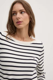 Tommy Hilfiger sweter damski kolor granatowy lekki WW0WW40099 - Swetry damskie - miniaturka - grafika 1