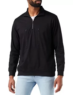 G-STAR RAW Męski T-shirt Tweeter Half Zip Ls, Black (Dk Black C673-6484), S - Koszulki męskie - miniaturka - grafika 1