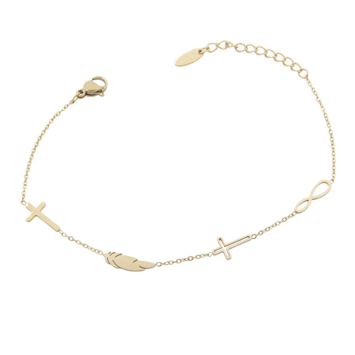 branasoletka celebrytka ze stali chirurgicznej krzyzyki