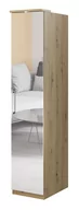Inne meble do salonu - Szafa Optima 57 1D 45X217 Dąb Artisan / Biały Połysk / Lustro - miniaturka - grafika 1