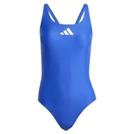 Stroje kąpielowe - adidas Damski strój kąpielowy 3 bary 32, Półprzezroczysty niebieski/biały, 164 - miniaturka - grafika 1