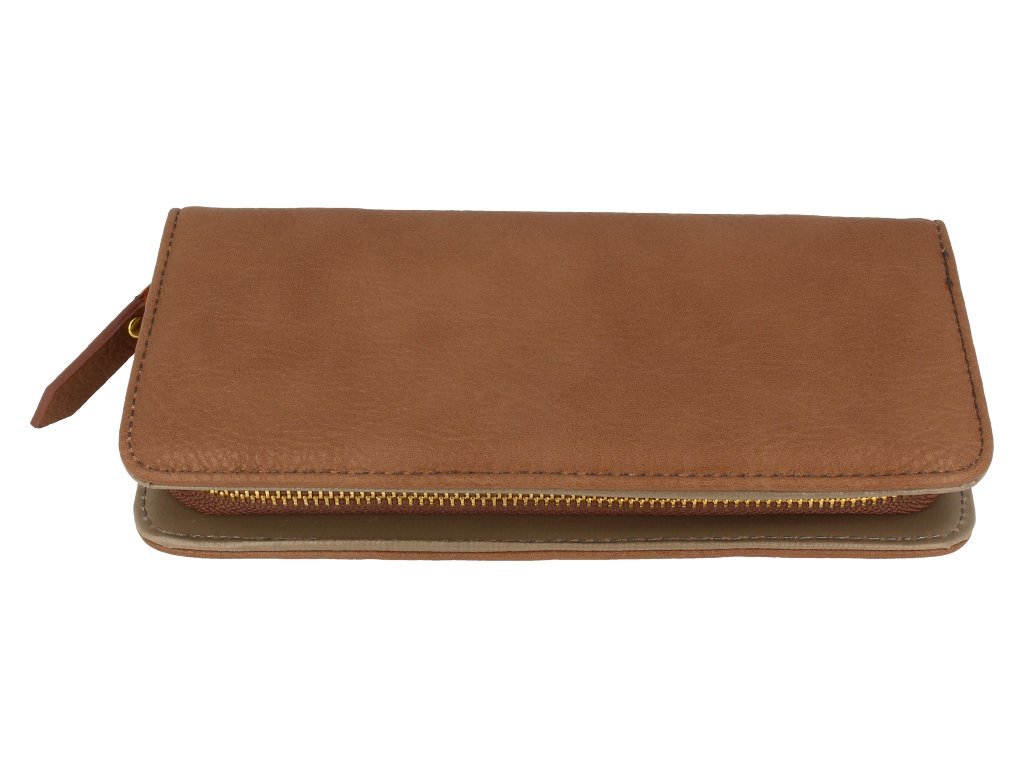 Portfel damski duży ciemnobeżowy