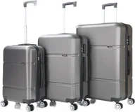 Torby podróżne - Walizka podróżna ABS-02 3-częściowa walizka na kółkach z twardą skorupą zestaw walizek bagaż podręczny torba podróżna szary - miniaturka - grafika 1