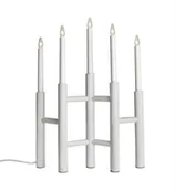 Ozdoby bożonarodzeniowe - Świecznik stołowy biały Cassiopeia dekoracyjny biały - miniaturka - grafika 1