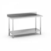 Stoły warsztatowe - B2B Partner Stół roboczy ze stali nierdzewnej z półką, 1500 x 600 x 850 mm WT-C100821 - miniaturka - grafika 1