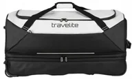 Torby podróżne - Torba Podróżna na kółkach Travelite Basics 70cm Czarno Biała poszerzana - miniaturka - grafika 1