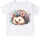 Koszulki dla dziewczynek - Koszulka z jeżem - wzór jeż52 - miniaturka - grafika 1