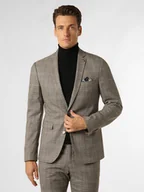 Garnitury - Finshley & Harding London Męska marynarka od garnituru modułowego Mężczyźni Slim Fit brązowy|zielony w kratkę, 44 - miniaturka - grafika 1