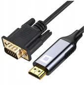 Kable komputerowe i do monitorów - CO2 KABEL VGA - HDMI PRZEJŚCIÓWKA KONWERTER ADAPTER FULL HD 1080P 60HZ 2M - miniaturka - grafika 1