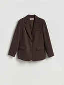 Marynarki i żakiety damskie - Reserved - Dwurzędowa marynarka - ciemnobrązowy - miniaturka - grafika 1