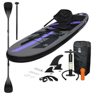 Deski SUP i akcesoria - Dmuchana deska Stand Up Paddle Board z siedziskiem 320x82x15 cm Czarny PVC - miniaturka - grafika 1