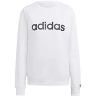 Bluzy damskie - Bluza damska adidas Essentials Linear French Terry biała IC6879 XL - miniaturka - grafika 1