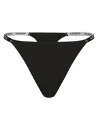 Majtki damskie - GUESS Stringi Kobiety czarny jednolity, S - miniaturka - grafika 1
