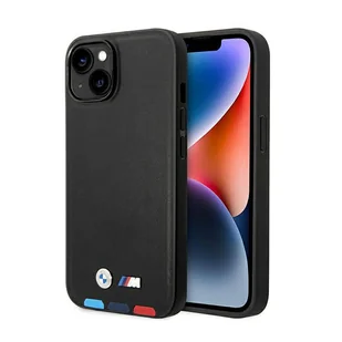 Etui BMW BMHMP14M22PTDK iPhone 14 Plus 6,7" czarny/black Leather Stamp Tricolor Magsafe - Etui i futerały do telefonów - miniaturka - grafika 1