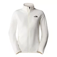 Bluzy sportowe damskie - Bluza The North Face 100 Glacier Full-Zip Fleece 0A855OQLI1 - biała - miniaturka - grafika 1