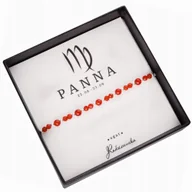 Bransoletki - Bransoletka Zodiak PANNA z Kamieni Naturalnych Agat Karneol 925 Prezent - miniaturka - grafika 1